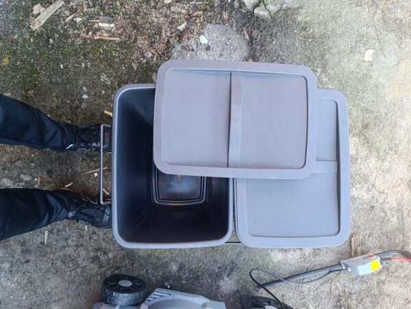 Podwójny śmietnik do zabudowy pod szafkę – Wysuwany kosz 2x pojemnik z prowadnicą