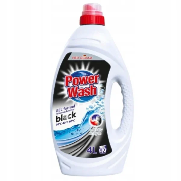 Power wash universal płyn do prania czarnego 4l biała butelka czerwony korek